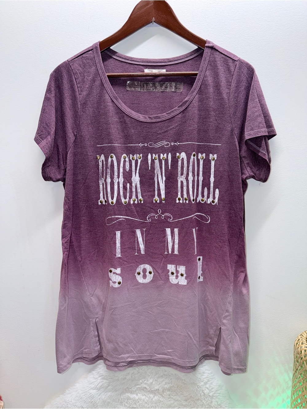 Rock & Roll In My Soul Plus Size Cowgirl Summer Tee Shorts w/ Brass Accents 💞